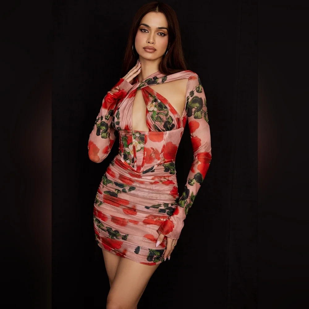 Rose Print 'Adanna' House of CB- XS - Picture 5 of 13